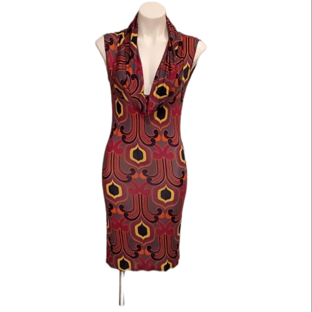 T-bags Los Angeles Purple and Gray Cowl Neck Dress